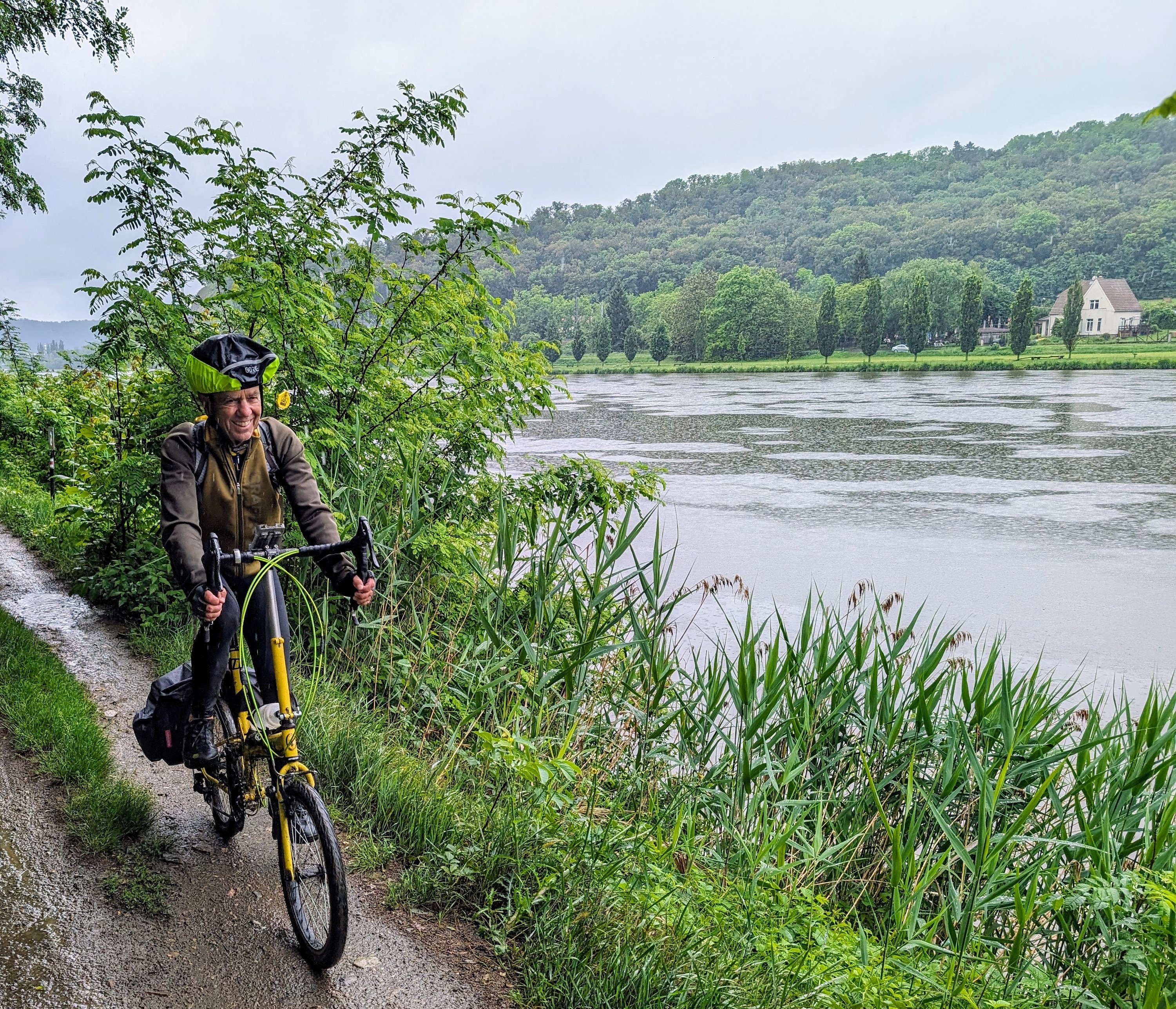 Rick Raffanti biking along the Elba River